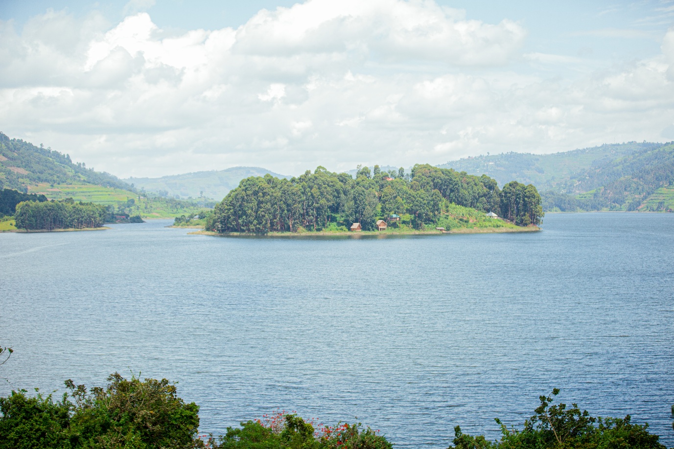 Peaceful lake island panorama - Uganda